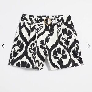 White House Black Market Black and White Bermuda Shorts
